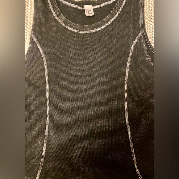 Sew In Love; small; women’s black washed out tank with slight ruffle at bottom - Picture 6 of 7